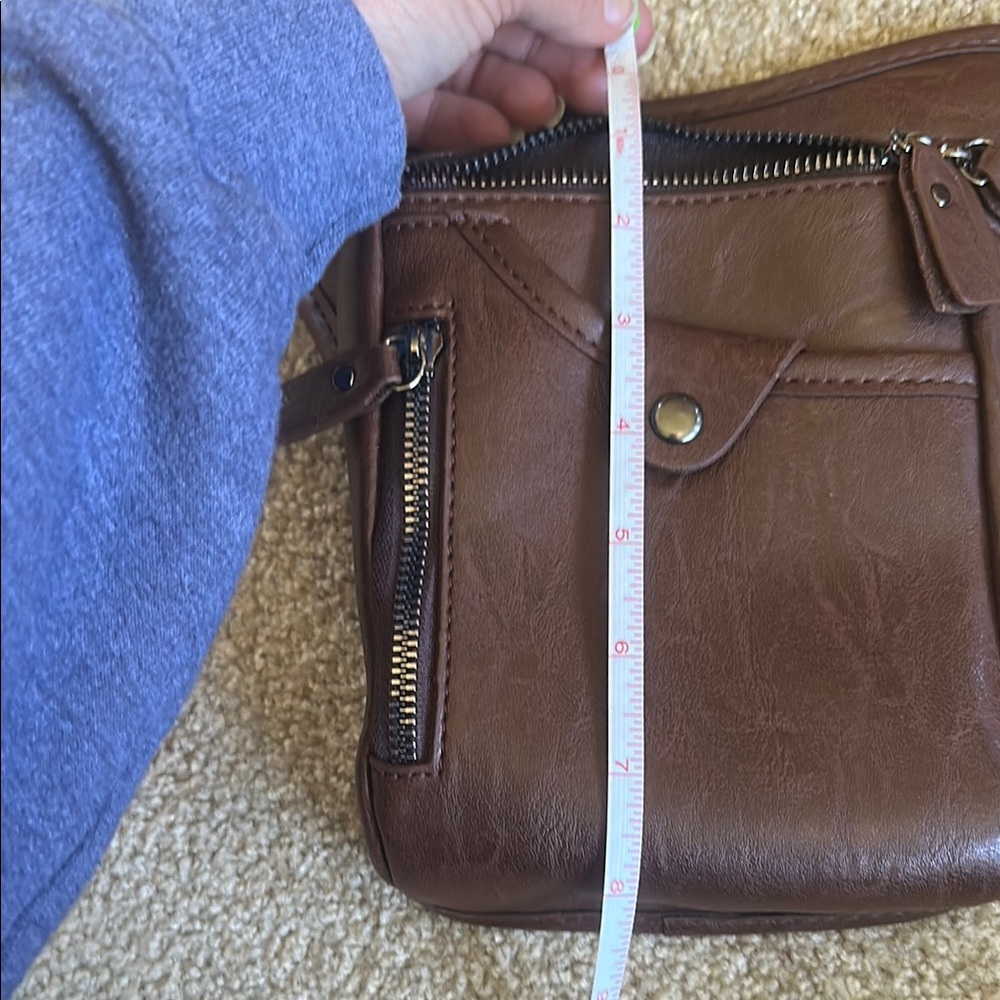 Brown Leather Men's Crossbody or hip Bag - Picture 9 of 9